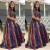 Fancy Stitched Multi Color Bash Designer gown with waist band